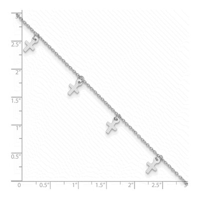Sterling Silver Cross Anklet – view 5