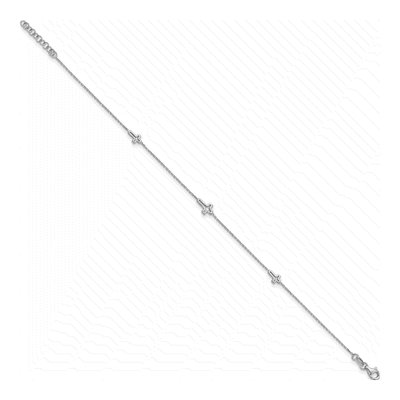 Sterling Silver Open Cross Anklet – view 3
