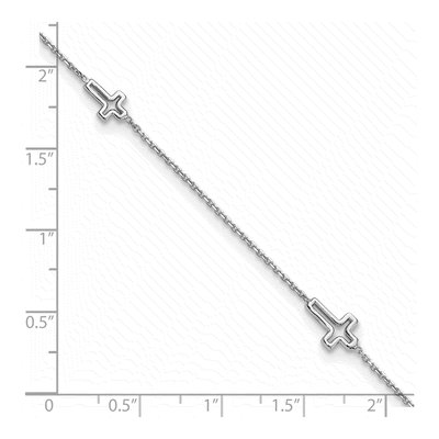 Sterling Silver Open Cross Anklet – view 5