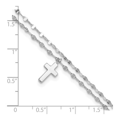 Sterling Silver 2-Strand Cross Plus Anklet – view 5
