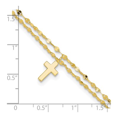 Gold-Plated Sterling Silver Cross Anklet – view 5