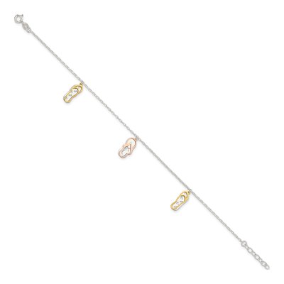 Sterling Silver Flip Flop Anklet – view 3