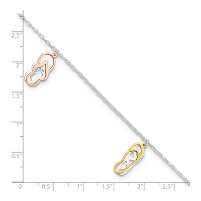 Sterling Silver Flip Flop Anklet – view 5