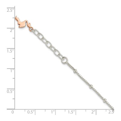 Sterling Silver Flamingo Dangle Anklet – view 5