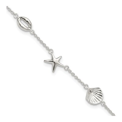 Sterling Silver Sealife Anklet