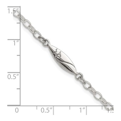 Sterling Silver Surf Board Link Bracelet – view 6