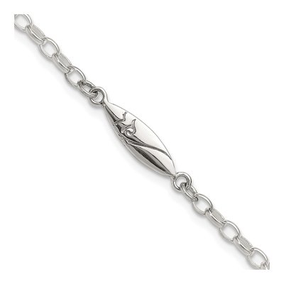 Sterling Silver Surf Board Link Bracelet