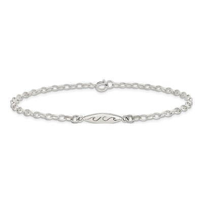 Sterling Silver Surfboard Link Anklet – view 4