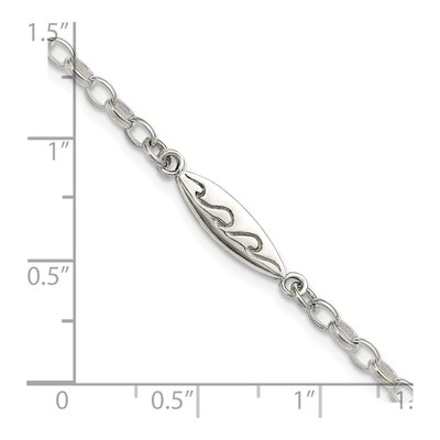 Sterling Silver Surfboard Link Anklet – view 5