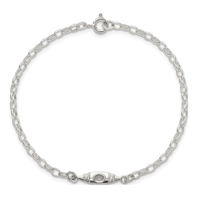 Sterling Silver Canoe Link Bracelet – view 5
