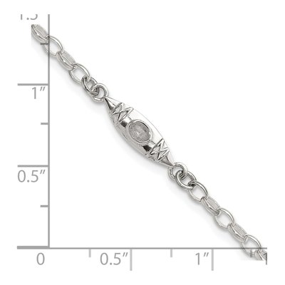 Sterling Silver Canoe Link Bracelet – view 6