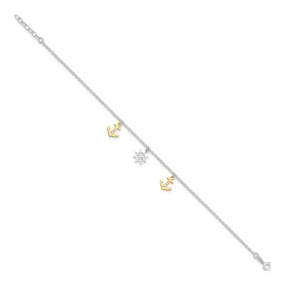 Sterling Silver Nautical Anchor Anklet – view 3