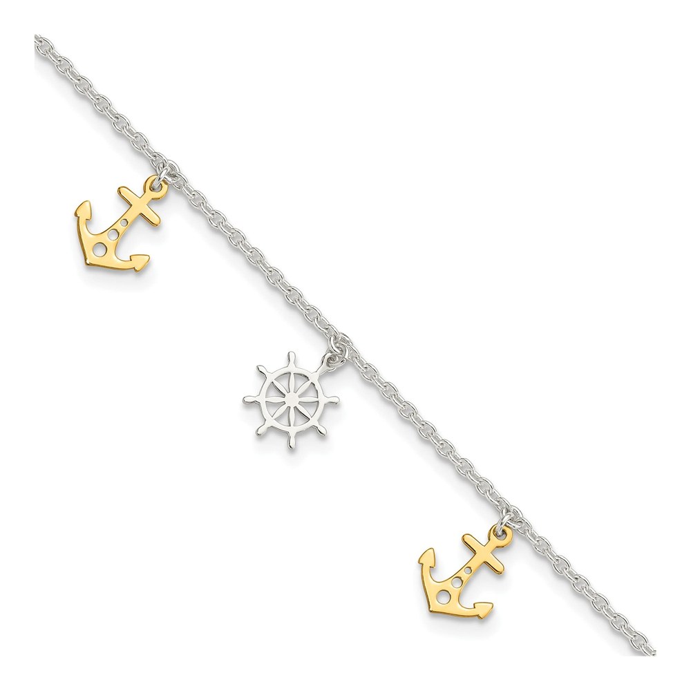 Sterling Silver Nautical Anchor Anklet