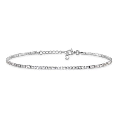 Sterling Silver CZ Plus Total Anklet – view 4