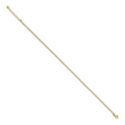 Gold-Plated Sterling Silver CZ Plus Anklet – view 3