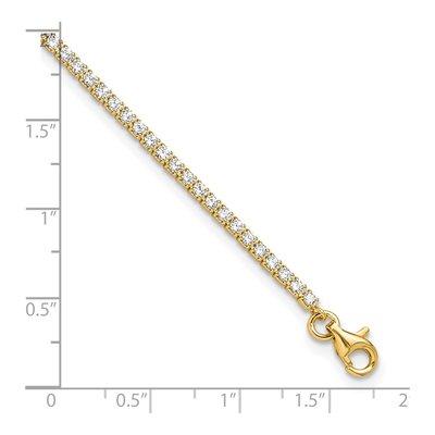 Gold-Plated Sterling Silver CZ Plus Anklet – view 5