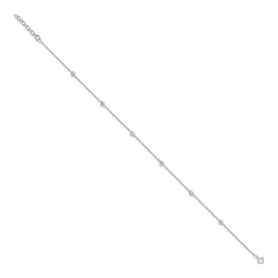Sterling Silver CZ Station Anklet – view 3