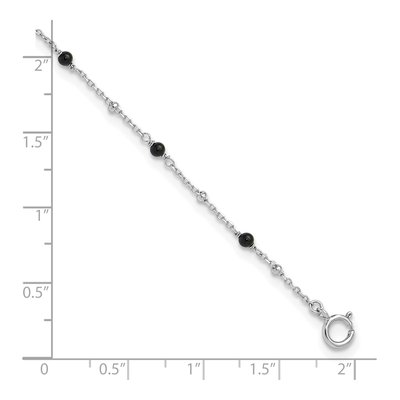 Sterling Silver Onyx Plus Total Anklet – view 4