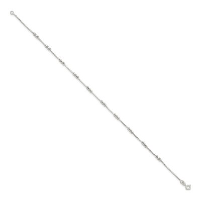 Sterling Silver Beaded Box Anklet – view 2
