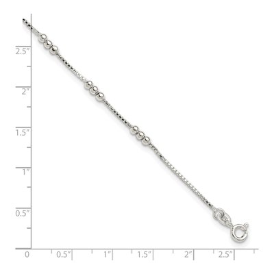 Sterling Silver Beaded Box Anklet – view 4