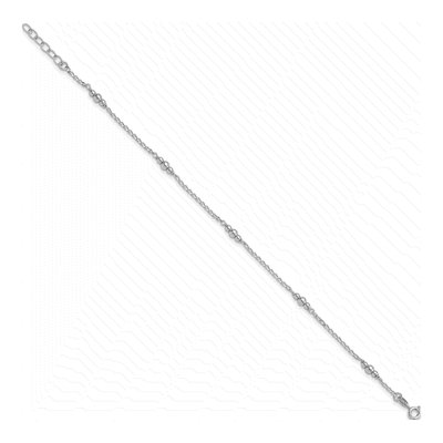 Sterling Silver Beaded Anklet – view 3