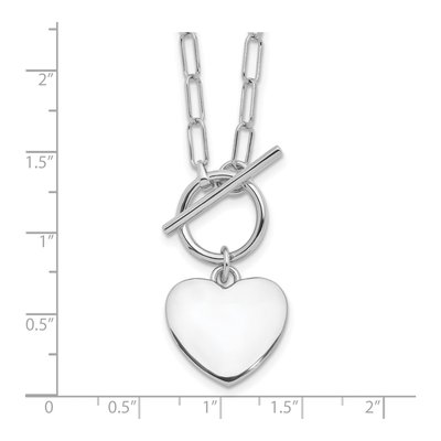 Sterling Silver Heart Toggle Paperclip Pendant Necklace – view 5