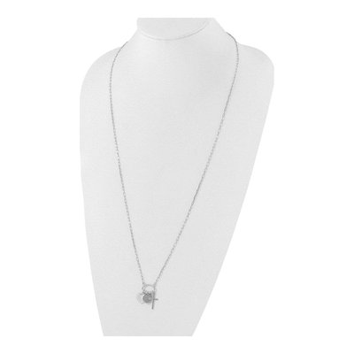 Sterling Silver Heart Cross Discs Pendant Necklace – view 4