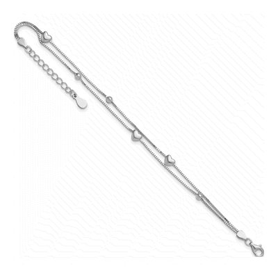 Sterling Silver Two-Strand Heart Bracelet – view 5