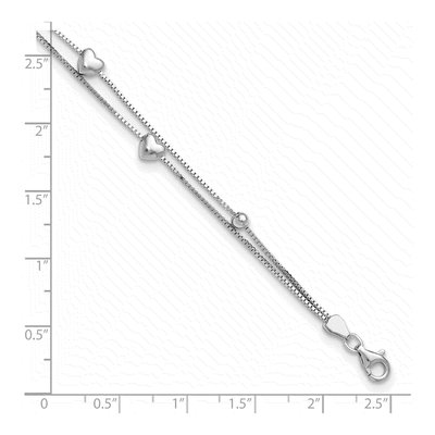 Sterling Silver Two-Strand Heart Bracelet – view 8