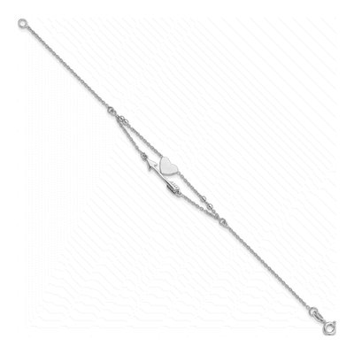 Sterling Silver Heart Arrow Bracelet – view 3