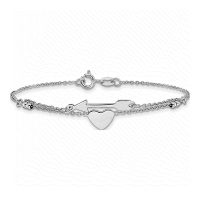 Sterling Silver Heart Arrow Bracelet – view 4