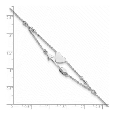 Sterling Silver Heart Arrow Bracelet – view 6