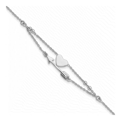 Sterling Silver Heart Arrow Bracelet