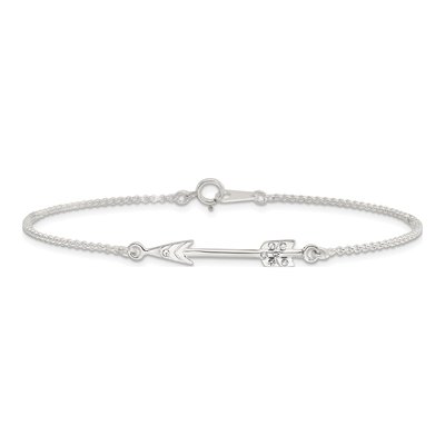 Sterling Silver CZ Arrow Bracelet – view 4