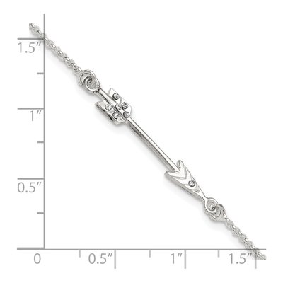 Sterling Silver CZ Arrow Bracelet – view 6