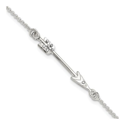 Sterling Silver CZ Arrow Bracelet