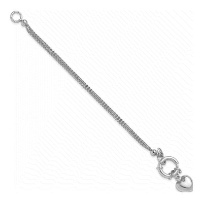 Sterling Silver Puff Heart Dangle Bracelet – view 3