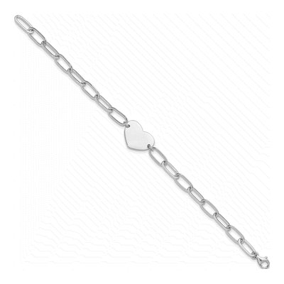 Sterling Silver Heart Link Bracelet – view 3
