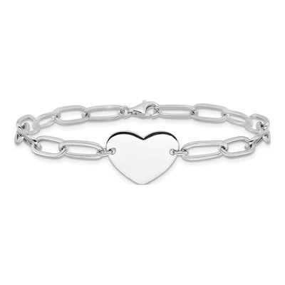 Sterling Silver Heart Link Bracelet – view 4