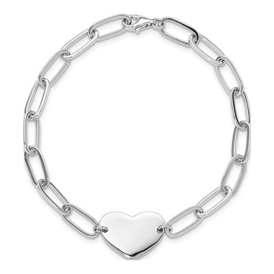 Sterling Silver Heart Link Bracelet – view 5