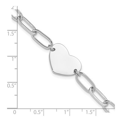 Sterling Silver Heart Link Bracelet – view 6