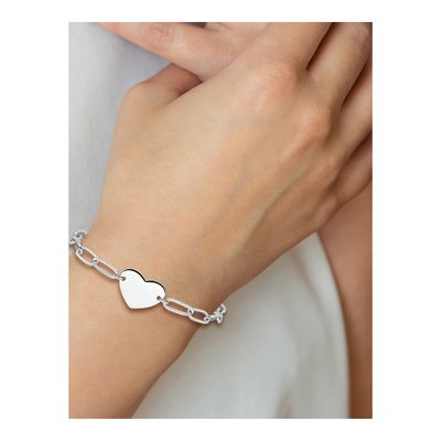 Sterling Silver Heart Link Bracelet – view 7