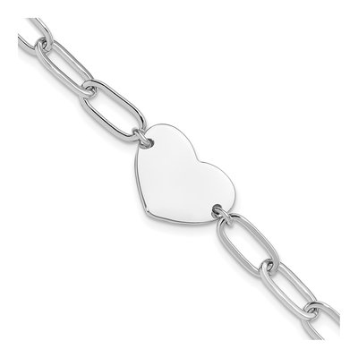 Sterling Silver Heart Link Bracelet