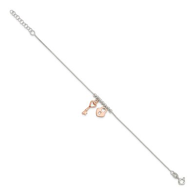 Sterling Silver Lock Key Bracelet – view 3