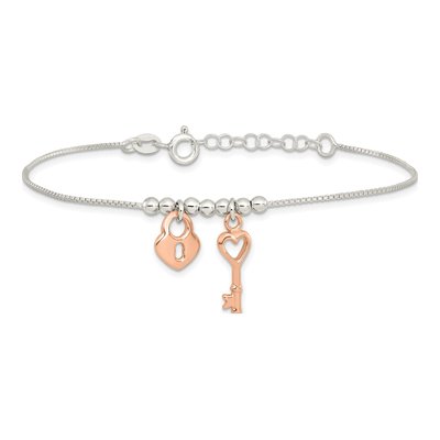 Sterling Silver Lock Key Bracelet – view 4