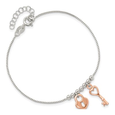 Sterling Silver Lock Key Bracelet – view 5