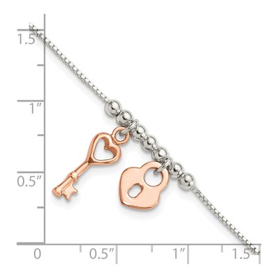 Sterling Silver Lock Key Bracelet – view 6