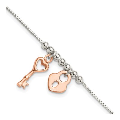 Sterling Silver Lock Key Bracelet
