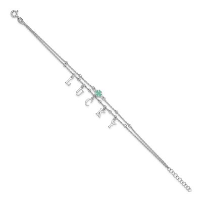 Sterling Silver Clover Lucky Bracelet – view 3