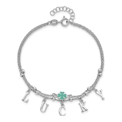 Sterling Silver Clover Lucky Bracelet – view 5